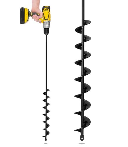 2”x32“ Auger Drill Bit for Planting, Heavy-Duty Planting Auger for Bulbs, Post Hole Digger for 3/ 8”Hex Drive Drill