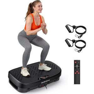 Curved Vibration Plate Exercise Machine for Weight Loss & Body Shaker Machine, Extra Large Vibration Platform Machine with Manual Speed Control, 350lbs Capacity, Low Noise Shake Plate for Home