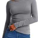 ANRABESS Womens Long Sleeve Thermal Shirts Slim Fit Basic Tee Tops Warm Fleece Undershirts 2025 Fall Winter Layer Outfits S