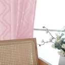 Lecloud Wasa Blush Pink Sheer Curtains, Voile Short Curtains with Jacquard Pattern, Light Filtering Window Curtains for Kitchen Bedroom 45 Inch Length 2 Panels Set, 42 W x 45 L