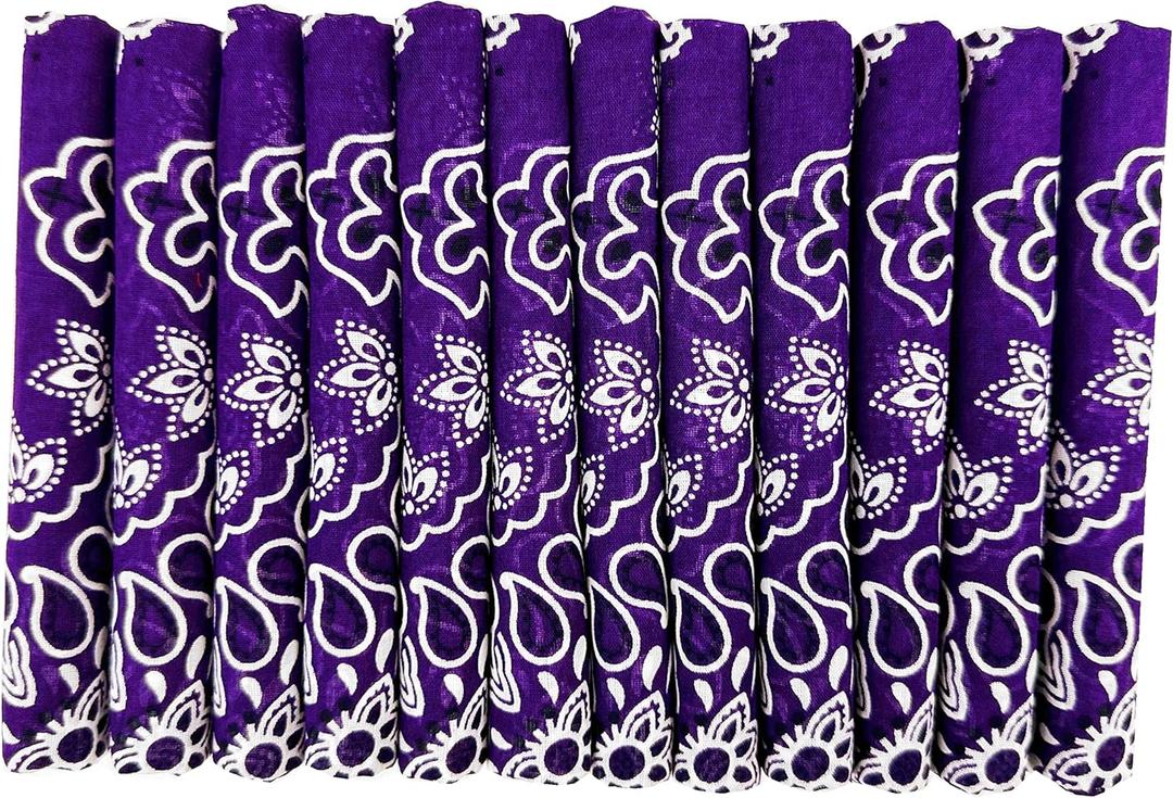 Bandanas Gift Set 12 Pack Soft Thin Handfeel Cotton Bandanna Scarf for men