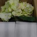 Hollyone Hydrangea Artificial Flowers with Glass Vase Green Silk Faux Flowers Arrangements in Vase with Faux Water Fake Floral Bulk Bouquet for Home Decor Table Centerpiece Decorations