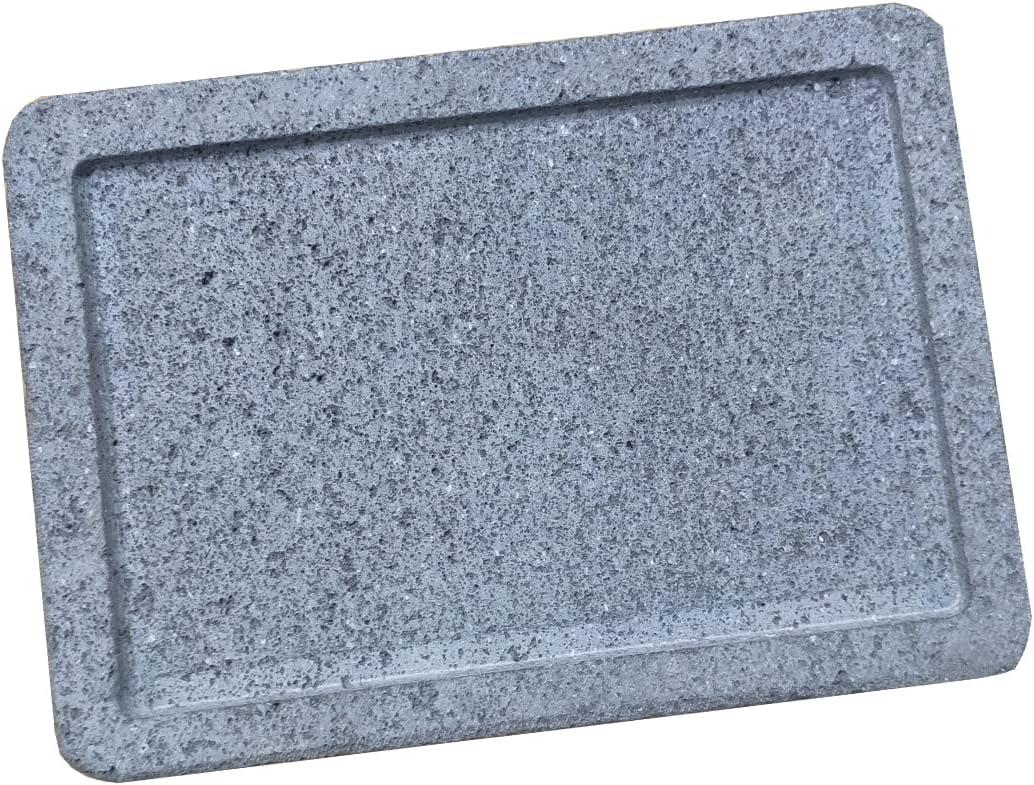 WANLIAN Lava Grill Steak Stone,Grilling Stone,Tabletop Grill Cooking Stone,11.8x7.9 x1in Grilling Plate for Oven and Barbecue Cooking Meat,Fish,Vegetable and Pizza