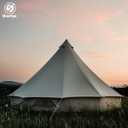 ShinHye Canvas Bell Tent Yurt Tent 4 Seasons for Camping 100% Cotton Glamping Tents with Stove Jack, Family Camping Outdoor Hunting Party, 4M-13.1 FT