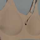 OEAK Womens Deep V Bras Wireless Comfortable Bra Supportive No Underwire Bras Tshirt Push Up Bralettes Plunge Seamless Bra (Medium, Nude)