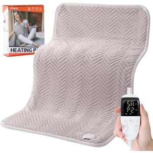 Extra Large Heating Pad for Back,32"x20" Electric Heating Pad for Neck,Shoulder,Leg,Knee&Menstrual Cramp Pain Relief,6 Heat Settings&10 Auto-Off Timers,Machine Washable,Gifts for Lover (White)