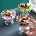 Iced Cream Dessert BowlSet of 66oz Vintage Glass ware with Heavy Base, Drinking Cup for Sundae, Fruit, Ice Cream, Snack, Condiment (6)