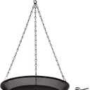 Hanging Bird Feeder Bowl with 16.3 inch Iron Hanging Chain Detachable Outdoor Decor for Garden Backyard Patio and Deck - Perfect for Attracting Birds