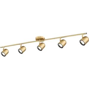 FEMILA 44" Adjustable LED Track Light - 4000K Gold Ceiling Track Lighting Fixture, Rotatable | Modern Kitchen Track Lights | Versatile LED Track Lighting Kit, 4FS78TL-5 BG (Bluebell, Brass Gold)