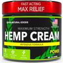 Hemp Cream Maximum Strength (4 oz) Hemp Oil & Arnica, Soothes Discomfort on Joint Muscle Shoulder Hip Nerve Neck Knee & Back Support. All Relief Cream. Instant Turmeric Menthol Rub