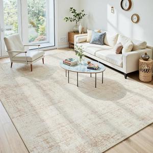 5x8 Washable Area Rug for Living Room Bedroom: Non-Slip Modern Beige White
Machine Washable TPR Backing, Stain-Resistant Low Pile, Pet & Kid Friendly, Abstract Decor for Dining Room, Dorm, Home Office