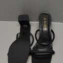 Avidirk Women's Square Open Toe Heeled Sandals Two Strap Mules Slip On Block Chunky Mid Heels Sandals 8