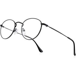 Small Metal Round Reading Glasses for Women Men Classic Vintage Retro Shades Blue Light Blocking Computer Readers