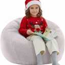 Nobildonna 3 ft Bean Bag Chair Cover (No Filler) 35"43" Large Stuffed Animal Storage Bean Bag Washable Big Beanbag Chair Cover Premium Corduroy Bean Bag Cover for Adults,Kids,Light Grey 300L