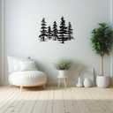 Metal Pine Tree Wall Art Metal Tree Decor for Kitchen & Cabin, Exquisite Forest Design Home Dcor, Durable and Rust-Proof23.3 * 16.1inch
