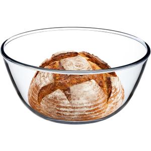4.7QT Large Glass Mixing Bowl Clear Glass Salad Cooking Bowls for Sourdough, Salad and Storage Prepping and Baking