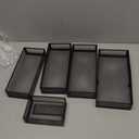 Marbrasse 5 Pack Desk Drawer Organizer Set, Mesh Drawer Storage Trays with 1 Adjustable Divider, Desk Organizers and Accessories, 5 PCS Drawer for Office Supplies, Makeup & Vanity (Black)