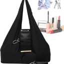 Keychain Tote Bag, Reusable Shopping Bags Foldable, Expandable Leather Mini Bags with Key Ring, Lightweight Portable Handbag