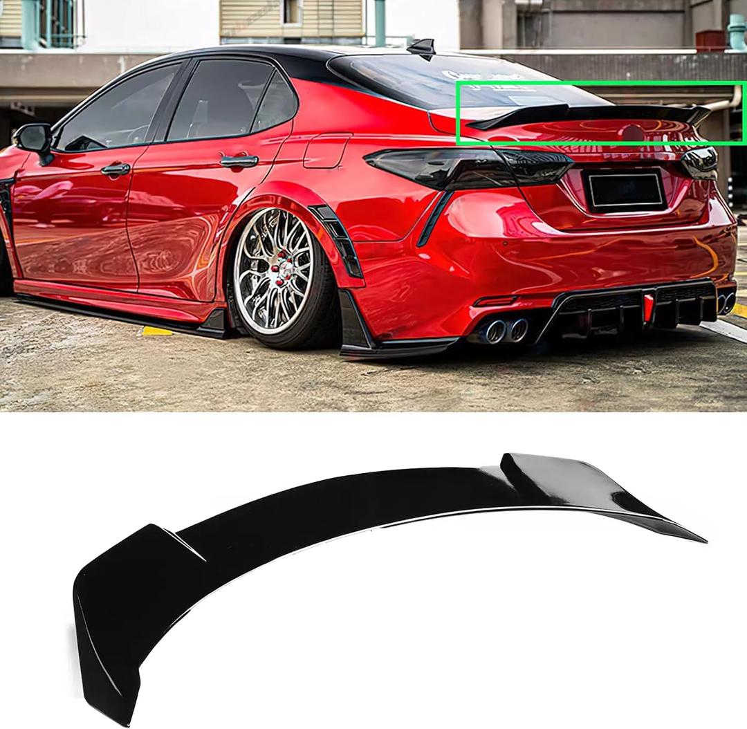 Rear Trunk Spoiler for Toyota Camry SE XSE L LE XLE Hybrid 2018 2019 2020 2021 2022 2023 2024 Sedan Yofer V2 Style High Kick Spoiler Wing Lip Glossy Black (Not for 2025)