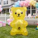 5FT Candyland Party Inflatable Gummy Bears Huge Blow Up Pool Fun Photo Booth Props and Big Gummy Bear Decorations or Birthday Parties and Themed Candy Land Party Decor Supplies Yellow