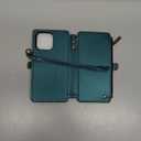 for iPhone 16 Pro Max Wallet Case Magnetic [Compatible with Magsafe] [RFID Blocking Card Holder] Zipper Strap Detachable Drop-proof Protective Phone Cases for iPhone 16 Pro Max 6.9, Turquoise