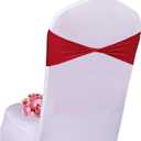 Spandex Red Chair Sashes 50 Pcs Red Sashes Bows Elastic Chair Cover Bands Ties Without Buckle for Wedding Party Events Ceremony Birthday
