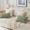 Topfinel 4 Packs Cream White Decorative Throw Pillow Covers 16x16 Inch for Living Room Couch Bed Sofa, Boho Western Farmhouse Home Decor, Soft Plush Corduroy Cute Square Beige Cushion Case 45x45 cm