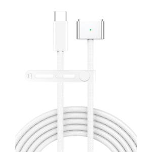 USB C to Magnetic 3 Charger Cable for MacBook Air 13.6 15 inch Mac Pro 14 16 M5 M4 M3 M2 M1 2026 2025 2024 2023 2022 2021, Braided Cord & LED, Powerful Magnetic, Super Durable, Original Quality 6.6ft (Sliver)