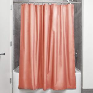iDesign Fabric Shower Curtain, Mold- and Mildew-Resistant Water-Repellent Bath Liner for Master Bathroom, Kid's Bathroom, Guest Bathroom, 72" x 72", Color Pink