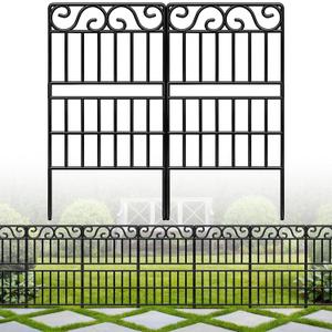 31.5in(H) x9.76(L) ft, Tall Decorative Garden Fence, Metal Tall Fence Panel No Dig Fence Animal Barrier for Dog, High Garden Fence Border Fencing for Yard Patio Outdoor Garden Decor
