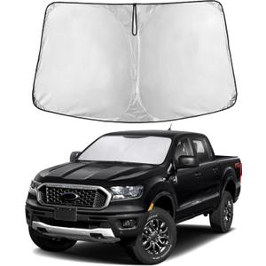 EcoNour Windshield Sunshade Compatible for Ford Ranger 2019-2024 2025 2026, Sun Visor for Front Windshield & Window Sun Shade Cover, UV Heat Blocker & Protector, Car Accessories