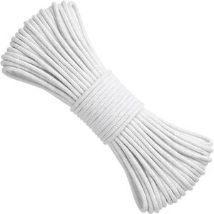 328 Feet 1/4 Inch Natural Cotton Rope, Sash Cord, Braided Cotton Rope, White Craft Ropes, Cords for DIY Ropes Baskets, Handicrafts, Candle Wicks DIY Decoration Tie Down