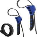 Adjustable Rubber Strap Wrench Set, 2pcs - Max Diameter 4" and 6", Adjustable Reinforced Rubber Belt Wrench for Jar Opener, Shower Head, Oil Filter, Water Filter, Plumbing, Sink(COLOR:Blue+Black)