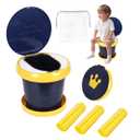 SunnySmile portable, foldable potty seat for toddler, Training Toilet Seat Emergency Toilet for Car, Camping, Outdoor, indoor (blue, large)