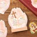 Desk Calendar 2026 Christian Hand Shape,Wooden Base Flip Calendar with 12 Monthly Bible Verses, Inspirational Gift for Home, Office Desk Decor, Scripture Study for Believers