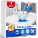 2 Pack Full Size Mattress Protector Waterproof Mattress Protector Full Mattress Pad Cover Noiseless, Soft Breathable Terry for Pets Kids Adults 54" x 75"
