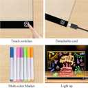16“ LED Drawing Board for Kids 7 Colors Light Acrylic Dry Erase Board with Stand 2 Modes Led Note Board for Room/Store/Office Ideal Gift for Birthday Festival 7 Markers