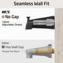 KES Leakproof All Metal Tub Spout with Diverter, 5-3/8" Bathtub Faucet Replacement with 18/8 Stainless Steel Extension Nipple, Universal Fit 3/4,1/2IPS & 1/2 Copper Pipe, Matte Black, PTSN301-BK