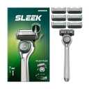 DORCO SLEEK 6 Blade Razor for Men with 7 Cartridges | Men's Cartridge Razors with Razor Handle and Smooth Shaving Blades | Mens Razors with Multi-Flex Technology