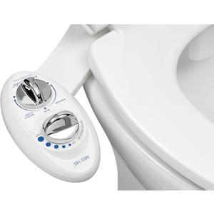 LUXE Bidet NEO 185 - Self-Cleaning, Dual Nozzle, Non-Electric Bidet Attachment for Toilet Seat, Adjustable Water Pressure, Rear and Feminine Wash (White)