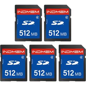 512MB SD Card (5 Pack), SD Flash Memory Cards UHS-I U1 Class 4 High-Speed Full HD Video Compatible with Digital Point-and-Shoot Cameras, HD Camcorders, DSLR and PC