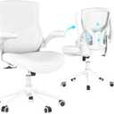 Office Chair, High Back Desk Chair Adjustable Height and Ergonomic Design Home Office Computer Chair Executive Lumbar Support Padded Flip-up Armrest Swivel Task Chair (Snow)