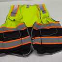 JKSafety 9 Pockets Hi-Vis Fluorescent Color Mesh Reflective Safety Vest for Men Women | Chaleco de seguridad para hombres y mujeres (100-Yellow-Black 4XL)