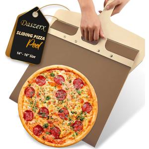 DASZERX Premium Sliding Pizza Peel, Magic Pizza Slider Paddle with Non-Stick Cloth, Easy Transfer Pizza Slider with Handle, 16 or 14 Inch Pizza Peel Slider for Oven, Elite Peel Pizza Making & Baking