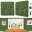 Bybeton Artificial Boxwood Grass Wall Panels,24 Pack 20"x 20" UV-Anti Grass Backdrop& Greenery Wall Panels for Indoor Outdoor Privacy Protected and Garden, Balcony,Privacy Fence Screen Dcor