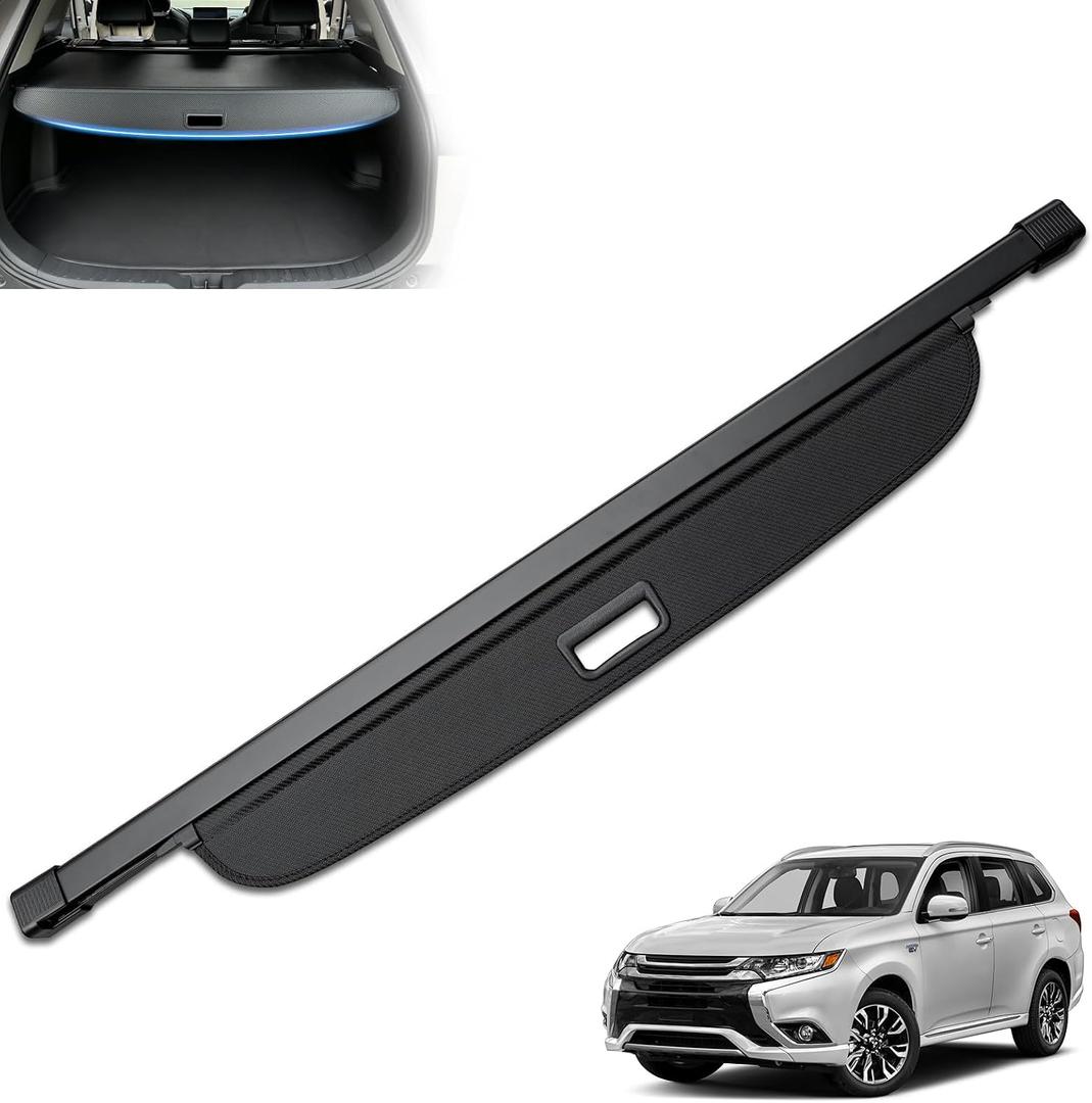 MIALUTY® Cargo Cover for 2013-2022 Mitsubishi Outlander 2.4L Retractable Trunk Cover Outlander Accessories Anti-Peeping Anti-Theft Privacy Screen,Trunk Luggage Shield Shade Carbon Fiber Texture