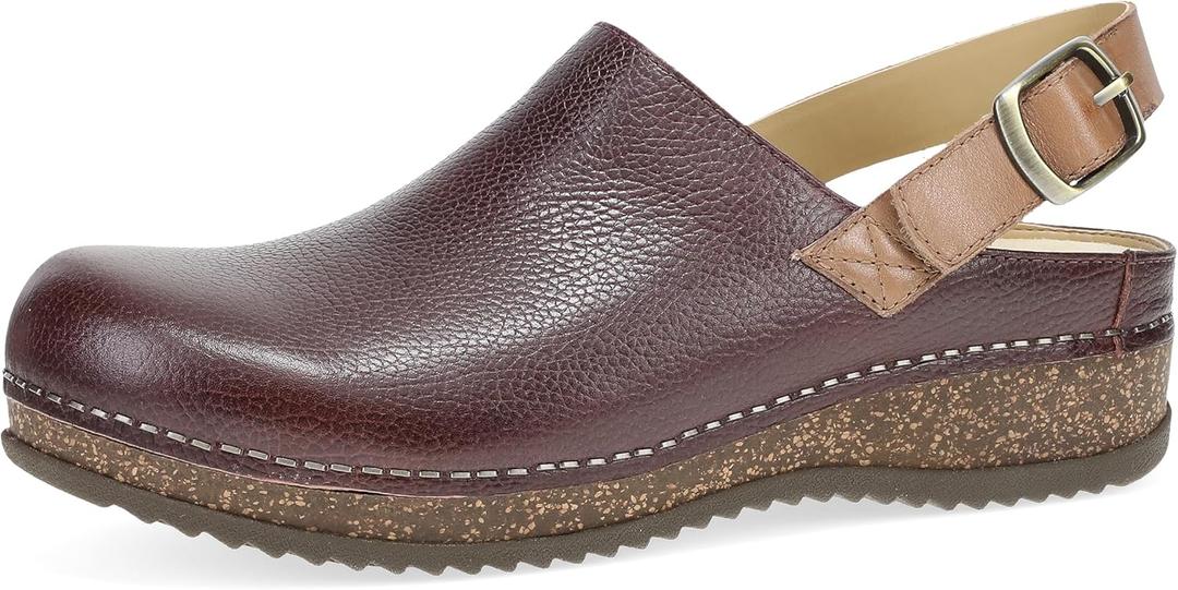 Dansko Women's Merrin Sling-Back Mule Clog-Dual Density Cork/EVA Midsole and Lightweight Rubber Outsole Provide a Comfortable Ride on Patented Stapled Construction (8.5-9)