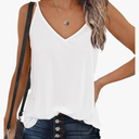 Zeagoo Womens V Neck Camisole Tank Top Strap Sleeveless T Shirt Casual Loose Vest Blouse - Large