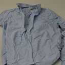 Men's Oxford Shirt Long Sleeve Untucked Casual Button Down Shirt with Pocket (Large, Light Blue)