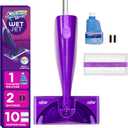 Swiffer WetJet Hardwood and Floor Spray Mop Cleaner Starter Kit, Includes: 1 Power Mop, 10 Pads, Cleaning Solution, Batteries (1 Kit)